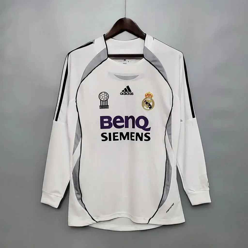 MAILLOT REAL MADRID DOMICILE 2006/2007 VERSION MANCHES LONGUES
