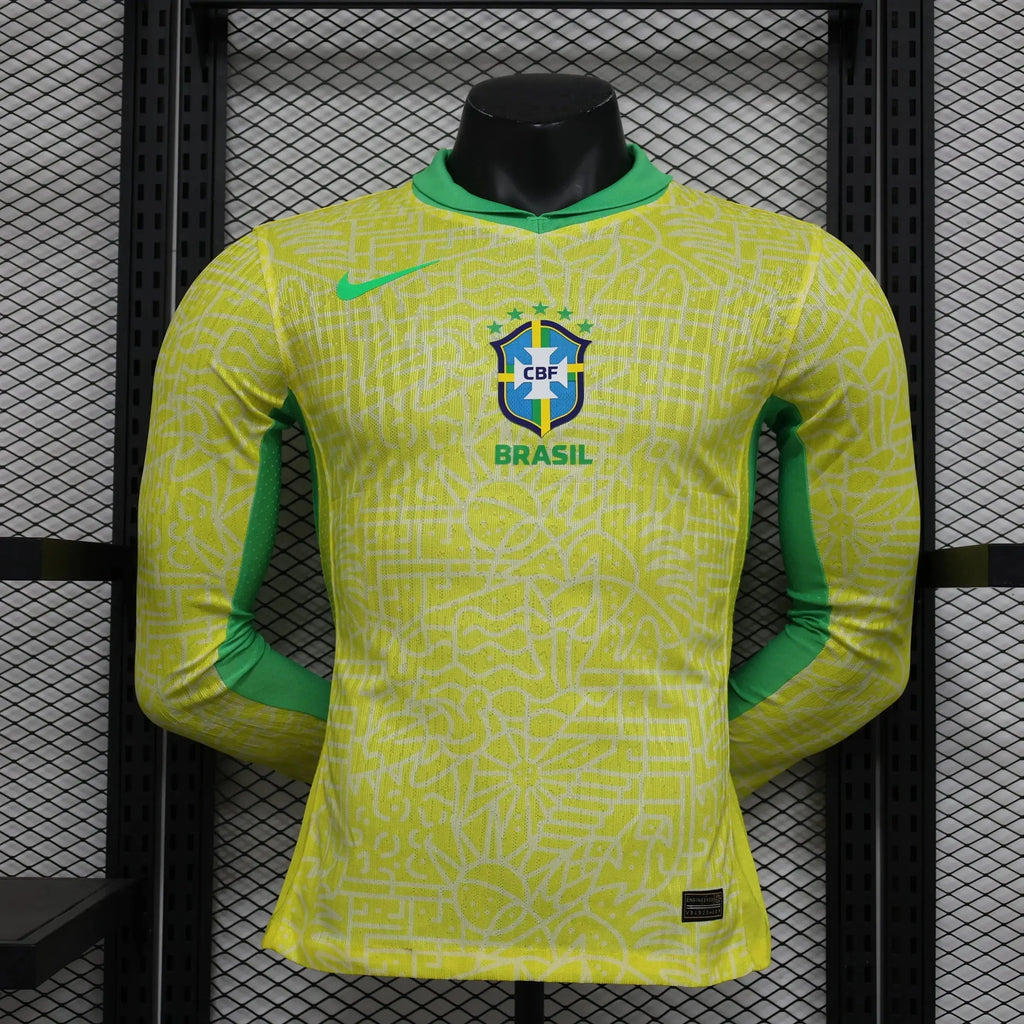 MAILLOT BRÉSIL DOMICILE 2024 VERSION MANCHES LONGUES