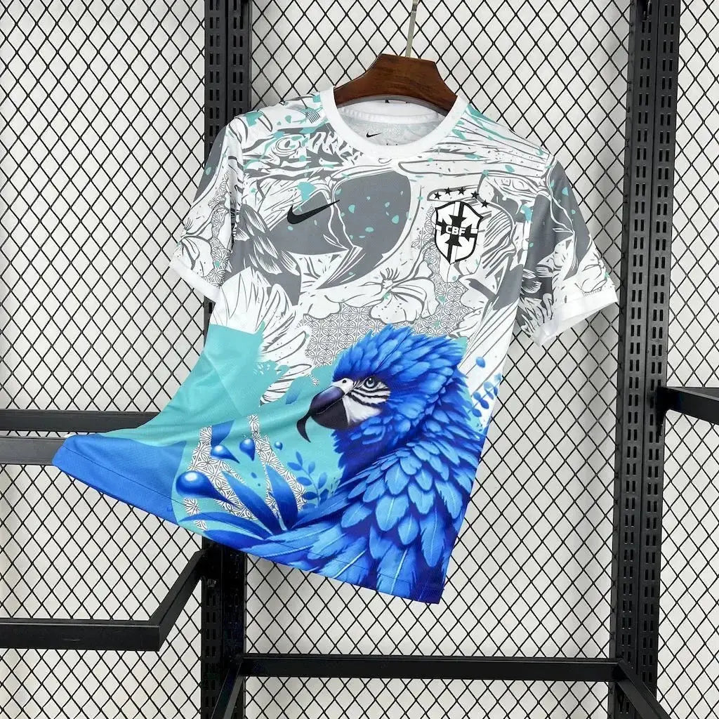 Maillot Brésil concept "Perroquet" bleu 2025/2026